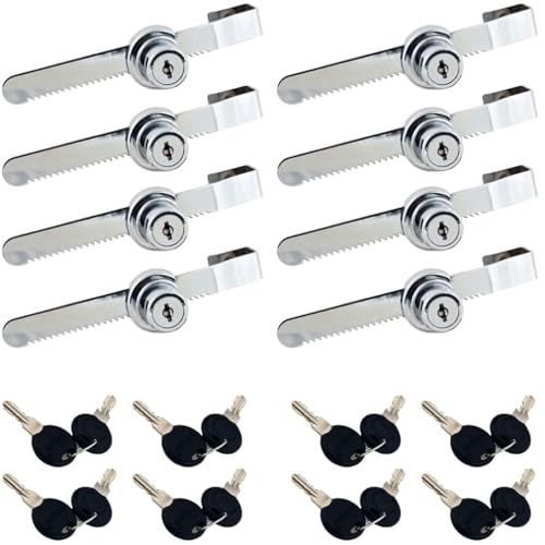 WOOCH Sliding Glass Door Ratchet Lock with Chrome Finish, Keyed Alike Showcase Display - 8 Pack - size: 5-1/2 Inches - 8Pack