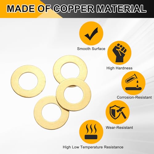 PATIKIL M18x34x2mm Flat Washers, 4PCS Brass Automotive Drain Plug Gaskets Flat Ring Oil Crush Washer Spacers for Faucets Garden Bolts Screws Hose, Golden - size: M18x34x2mm