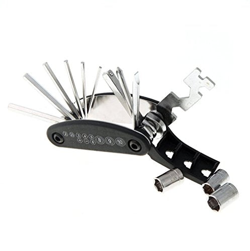 Motorcycle Bike Mechanic Repair Tool Kit with 16 In 1 Multi-Function Allen Key Multi Hex Wrench Screwdriver for Home Outdoor Travel Camping Sport Bicycle Cycling