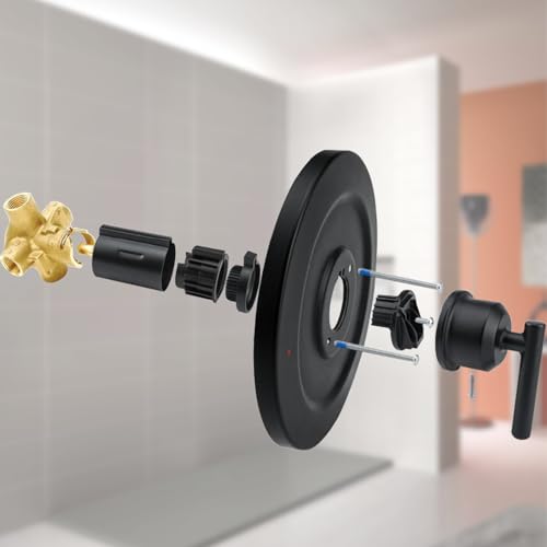 Replacement for Moen T2901BL Gibson Posi-Temp Valve Trim Kit, T2901bl valve trim kit, Black Shower Lever Handle, Durable Solid Metal, Matte Black (Note: not included 2510 valve) - color: Matte Black