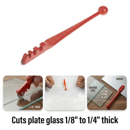 2PCS Glass Cutter Set with Running Pliers – 120° Carbide Wheel Cuts 1/8" to 1/4" Plate Glass, Ball End & Teeth, Not Self-Oiling – for Stained Glass, Windows, Mirrors