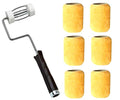 Value Set of ALAZCO 3" Mini Paint Roller Durable Wire Cage Frame & 6 Covers for Painting Trims, Edges, Corners, Small Areas (Multi-purpose 1/2'' Nap)