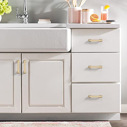 9BUILD 10 Pack 3 Inch Brushed Brass Cabinet Pulls,Kitchen Hardware - color: Brushed Brass, size: 3"/76MM Hole Center