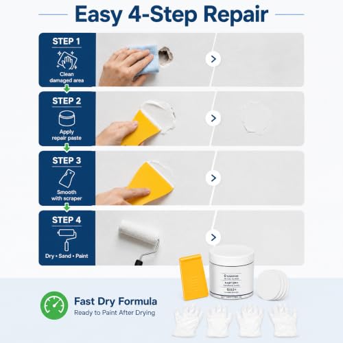 Drywall Repair Kit, 5.29 Fl Oz Ready-to-Use Wall Repair Paste