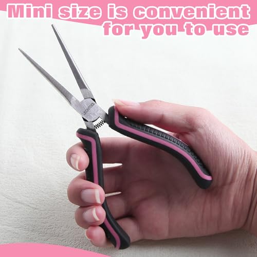 Mini Needle Nose Pliers Set - Small & Extra Long Nose Pliers for Jewelry Making, Wire Wrapping & Object Gripping with Soft Grip - style: Straight & Bent Needle Nose Plier
