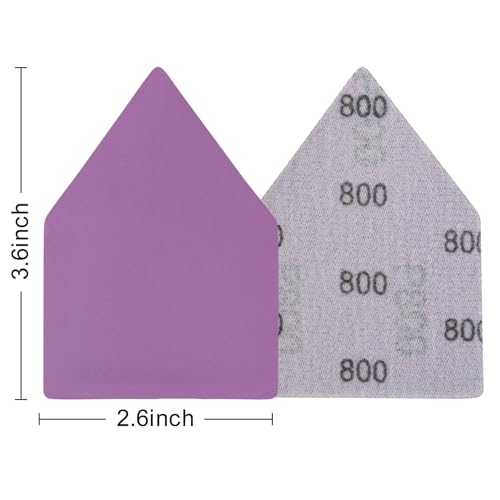 800 Grit Sandpaper, Triangle Sanding Sheets, Fits Milwaukee M12 Fuel Sander - style: 800 Grit