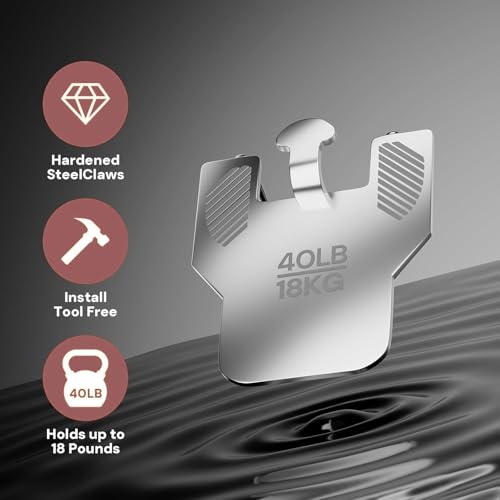 Picture Hangers,Wall Hangers Without Nails,Adhesive Hooks for Hanging,Wall Hooks,Waterproof and Rustproof to use Inside Kitchen (20PCS（Claw）) - size: 20PCS（claw）