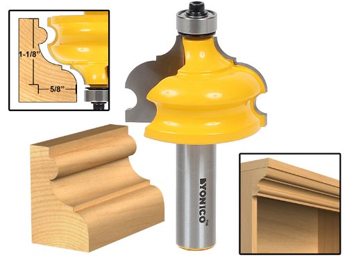 YONICO Architectural Molding Router Bits 1-1/8-Inch 1/2-Inch Shank 16127 - style: 16127 - 1-1/8" CL - 5/8" CD - 1/2" Shank