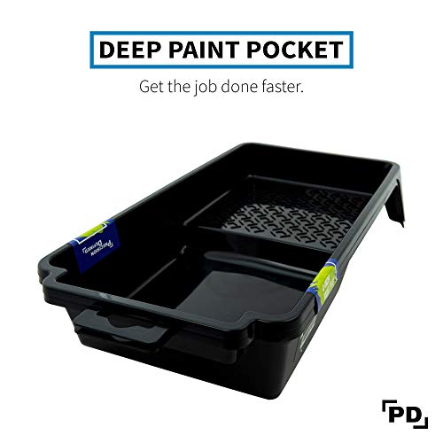 PD 4 Inch Paint Roller Tray, 2-Pack, Deep Pocket, Black Plastic - color: Tray (Black) – 2 Pack, size: 4-inch