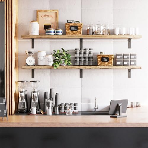 Shelf Brackets 6 Inch Wall L Brackets 8PCS Heavy Duty for Shelves Metal White Rustic Industrial Brackets for DIY Opening Shelves Project Hardware Included - size: 6 Inch, style: Black-8 Pack