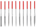 10-Piece Diamond Needle File Set 3x140mm Small Metal Riffler Files Jewelers File Precision Hand Tools for Glass Wood Stone Jewelry - Round Triangular Square Flat Shape