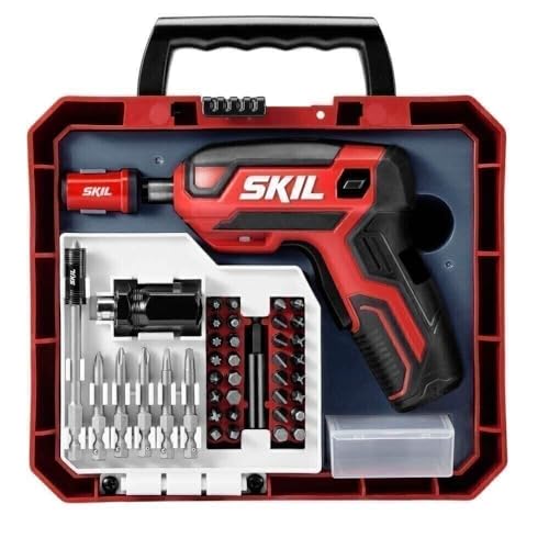 SKIL Rechargeable 4V Cordless Pistol Grip Screwdriver with 42pcs Bit Set, USB Charger and Carrying Case - SD5618-03 - style: 4V Pistol Grip Screwdriver_42pc Set