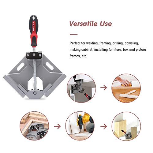 WETOLS 90 Degree Corner Clamp Set, 4 Pcs Adjustable Clamps for Woodworking