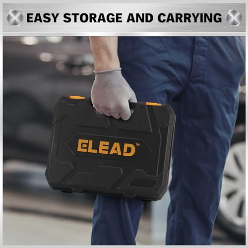 ELEAD 33-Piece Combination Ratchet Wrench Set | SAE & Metric Sizes (1/4" to 3/4" & 6-18mm) | 72-Tooth Gear Design | CR-V Steel | Organizer Carry Case | Ideal for Mechanics & DIY - style: 33-Piece Upgraded Version