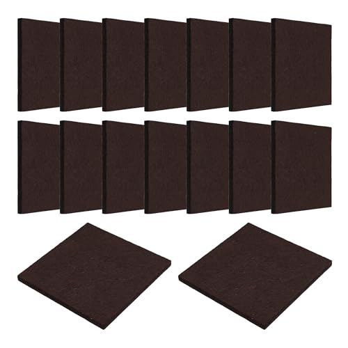 16PCS 2.95 x 2.95 Inch Square Felt Pads, Soft Adhesive Non-Slip Backed Felt, Cuttable Floor Protectors for Furniture Legs, Brown Anti Scratch Furniture Pads - size: 2.95 x 2.95 Inch