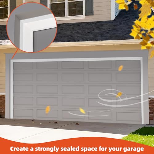 Elvone Garage Door Seal Top and Sides with Nails, 20 FT, White - color: White, size: 20ft