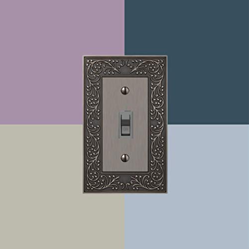 Amerelle 43TTRAN English Garden Wallplate, 2 Toggle / 1 Rocker, Cast Metal, Antique Nickel, 1-Pack - color: Antique Nickel, size: 2 Toggle / 1 Rocker