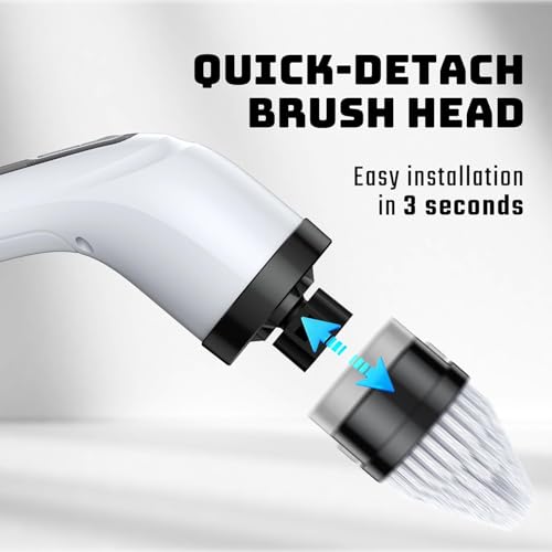 Electric Spin Scrubber for Bathroom: Shower Scrubber with Long Handle