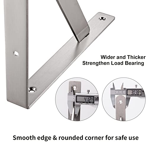 YUMORE 14 Inch Shelf Bracket, Heavy Duty L Bracket, 2 Pack - size: 14"(Soild)