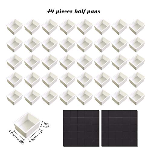 qianshan 40Pcs Empty Half Pans Watercolor Tin Palette with Magnetic Stripe - color: Wheat Field