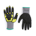 Amazon Basics Safety Work Gloves, Cut Level A1, Abrasion ANSI Level A4, Impact Protection, Touch Screen Friendly, 15G Sandy Nitrile Palm, Yellow, Size Medium, Pack of 120 Pairs - size: Medium