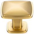 KOOFIZO 10 Pack Brushed Gold Cabinet Knobs, Square Single Hole Pulls K02 - color: Brushed Gold, size: Knob 1 - 10Pcs