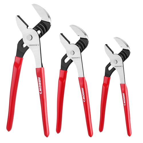 ARROW 3-Piece Groove Joint Pliers Set for Plumbing Repair, Home Maintenance - size: 3PCS (8", 10", 12")