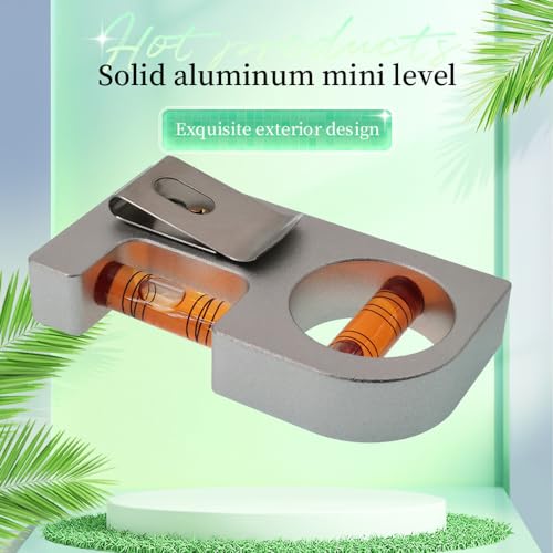 Solid aluminum alloy Mini level ruler portable mini level bubble meter with magnetic function TV stand installation (Silver Red) - color: Silver Red