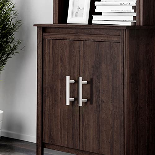 Probrico 5 Pack|T Bar Cabinet Pulls Stainless Steel Kitchen Handles Chest Knobs 2.5 Inch Hole Centers Brushed Nickel, 4 Inch Overall Length - color: Brushed Nickel, size: hole center 2-1/2"
