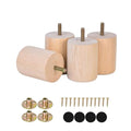Maricome 3 inch Unfinished Wooden Furniture Legs Set of 4 Predrilled M8 Bolt, Wood Replacement Feet with Mounting Nuts and Screws for Dresser Ottoman Cabinets Chair - color: 3 Inch Unfinished