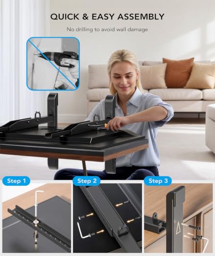 AX WABER Universal TV Stand, Table Top TV Stand Base Wobble Replacement for Most 24 to 80 Inch LCD LED TVs, 7 Height Adjustable TV Legs Hold up to 150lbs, Max VESA 800x500mm, Black AX10TB02