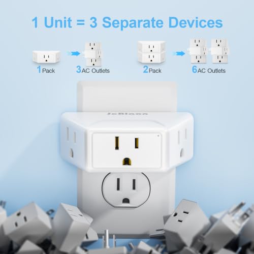 JcBlaon 2 Pack Outlet Extender, Outlet Splitter with 3 AC, Multiple Outlet Wall Plug, 3 Way Angled Design Outlet Adapter, Cruise Essentials for Office, Kitchen, Bathroom, Travel - color: 3 Prong Plug-2 Pack