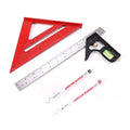 Rafter Square and 12 inch Combo Square Set, Carpentry Squares, Combination Square with Bubbles/45°/90°/180° Woodworking Square, Aluminum Carpenter Measuring Tool Kit(Red) - color: Red