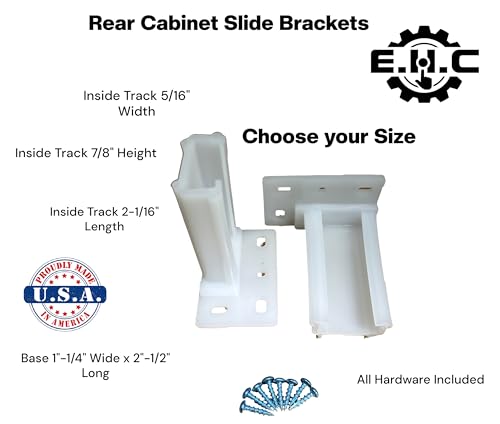 Drawer/Cabinet Slide Track/Socket/Brackets/Choose from Various Sizes/All Hardware Included by E.H.C. (5/16" Track Width x 7/8" Height x 2-16" Length) - size: 5/16" Track Width x 7/8" Height x 2-16" Length