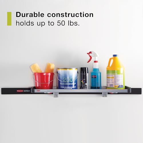 Rubbermaid FastTrack Rail Large Shelf Organization System, Holds up to 50 Pounds, Ideal for Cleaning Products/Garden Supplies/Laundry Products - style: Large Shelf