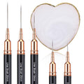 5 Pcs Metallic Nail Art Brushes Liner Brushes Set with Nail Art Mixing Palette Nails Dotting Drawing Tool for Long Lines Thin Detail Fine Liner Brush UV Gel Polish Painting Nails Design 4/8/12/20/25mm