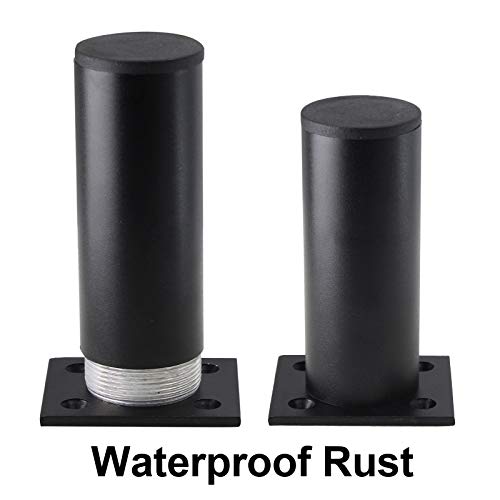 4-Pack Adjustable Aluminum Alloy Furniture Legs 4" Height Black - color: Black, size: 4 Inch