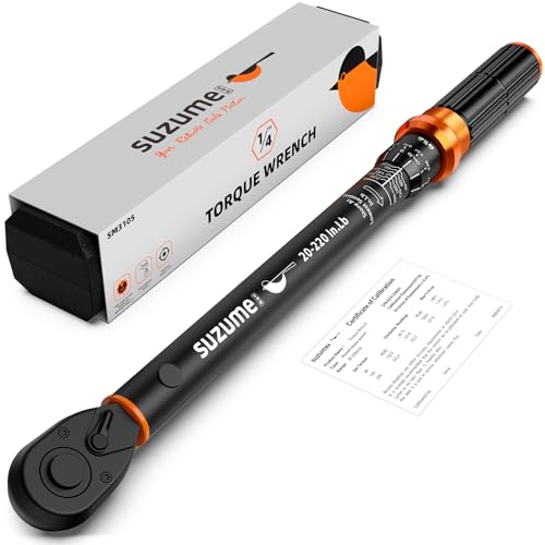 SUZUME Inch Pound Torque Wrench 1/4 Drive Click 20-220 In.Lb / 2.3-24.9 N.m - size: 1/4"