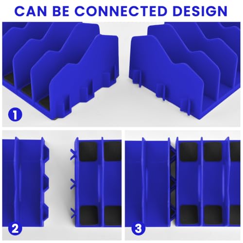 Pliers Organizer 2‑Pack, Expandable 20‑Slot Tool Rack - color: blue