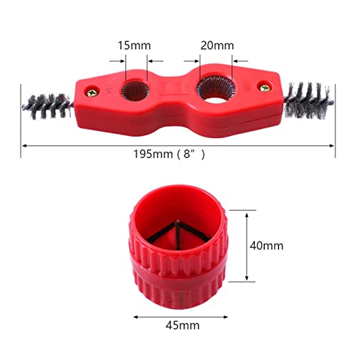 Saim 4 in 1 Copper Tubing Brush, 1/2 in and 3/4 in Copper Pipe Cleanerr