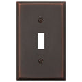 Amerelle Manhattan Single Toggle Cast Metal Wallplate in Aged Bronze - size: 1 Toggle