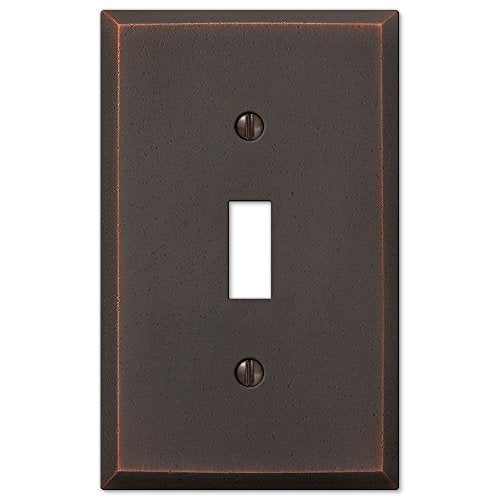 Amerelle Manhattan Single Toggle Cast Metal Wallplate in Aged Bronze - size: 1 Toggle