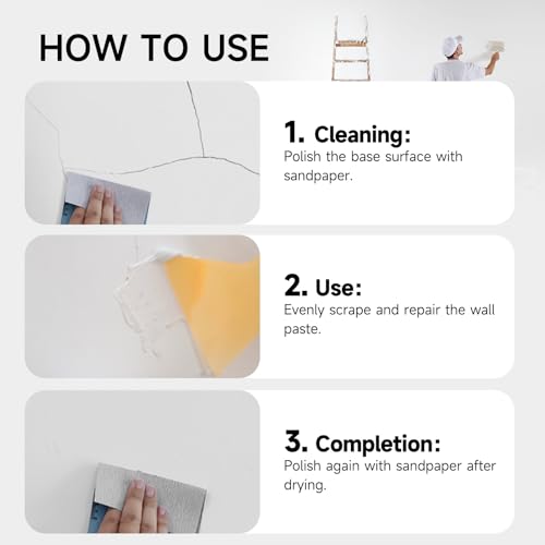 Drywall Repair Kit, 2 Pack White Repair Putty Spackle Paste, 300g - color: 300g