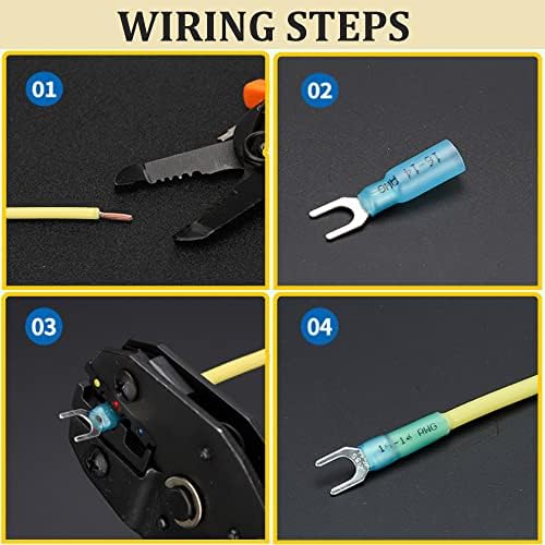 Blue 16-14 Gauge Heat Shrink Fork Connectors 100pcs - size: Blue AWG16-14