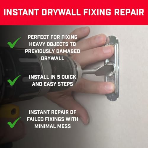 Bullfix Drywall Anchor Repair Kit - Heavy Duty, Holds 255lbs - 4 Pack
