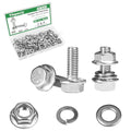 25 Sets M6-1.0 x 16mm Flanged Hex Head Bolts and Nuts Kits - size: M6-1.0 x 16mm