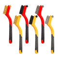 6Pcs Small Wire Brushes for Cleaning Rust, Brass/Nylon/Stainless Steel Brushes with Curved Handle for Cleaning Metal, Paint Removal, Weld Slag & Dirt Cleaning