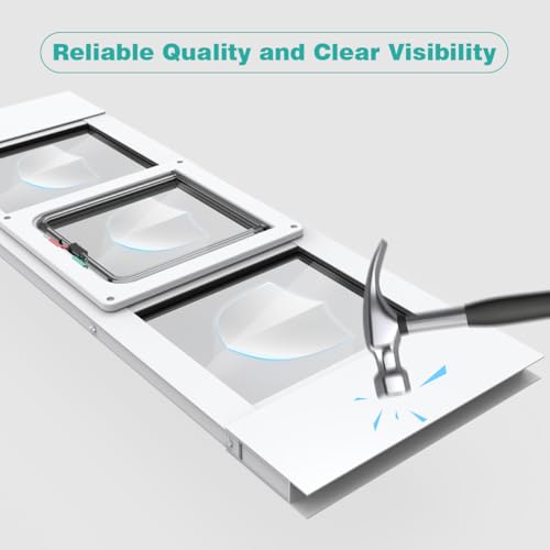 Aluminum Cat Door for Windows - Adjustable to Fit Window Width 24"-28" - size: Fit 24"-28" Window