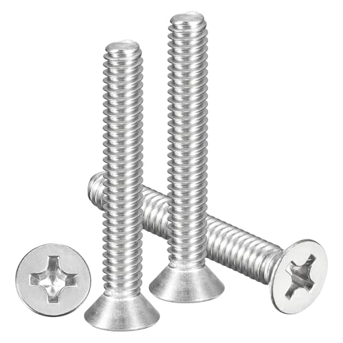 METALLIXITY 1/4"-20x1-3/4 Phillips Flat Head Bolts 304 Silver 30Pcs - color: Silver, size: 1/4"-20x1-3/4"