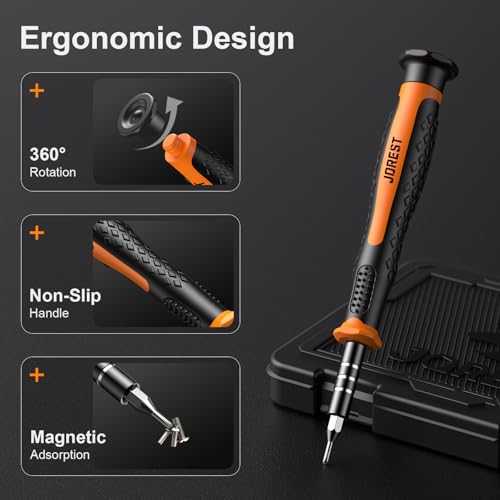 JOREST Small Precision Screwdriver Set with Torx Triwing Phillips, Mini Repair Tool Kit for Macbook, Computer, Laptop, PC, iPhone, PS5, Xbox, Switch, Glasses, Watch, Ring Doorbell, Electronics - style: 40 in 1 CRV